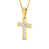 9ct Yellow Gold 0.24ct Lab Grown Diamond Cross Pendant
