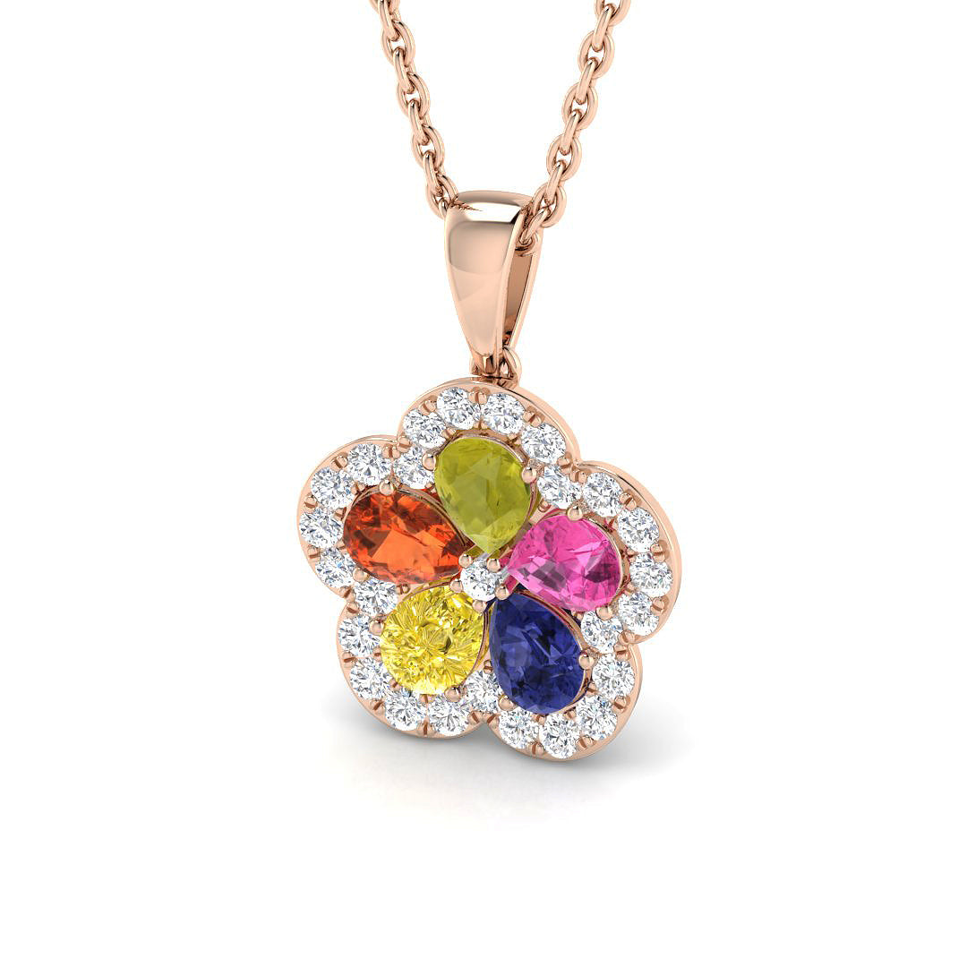Rosie Sapphire Pendant 1.25ct Gold (Without Chain )