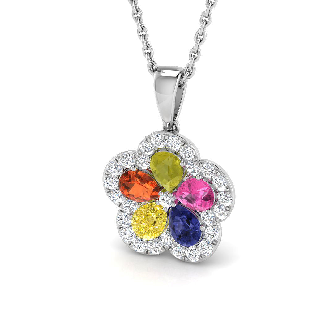 Rosie Sapphire Pendant 1.25ct Gold (Without Chain )