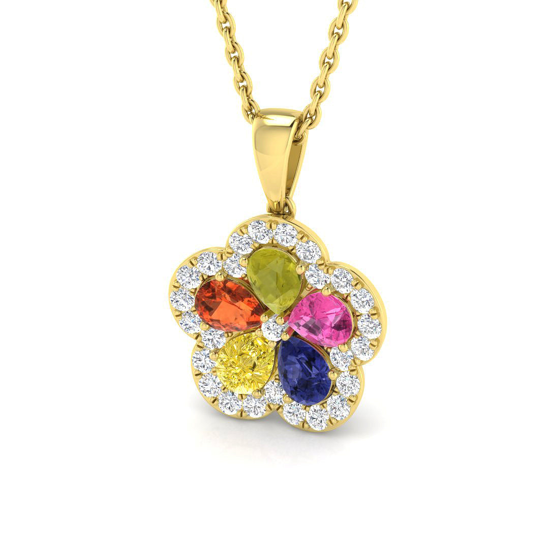 Rosie Sapphire Pendant 1.25ct Gold (Without Chain )