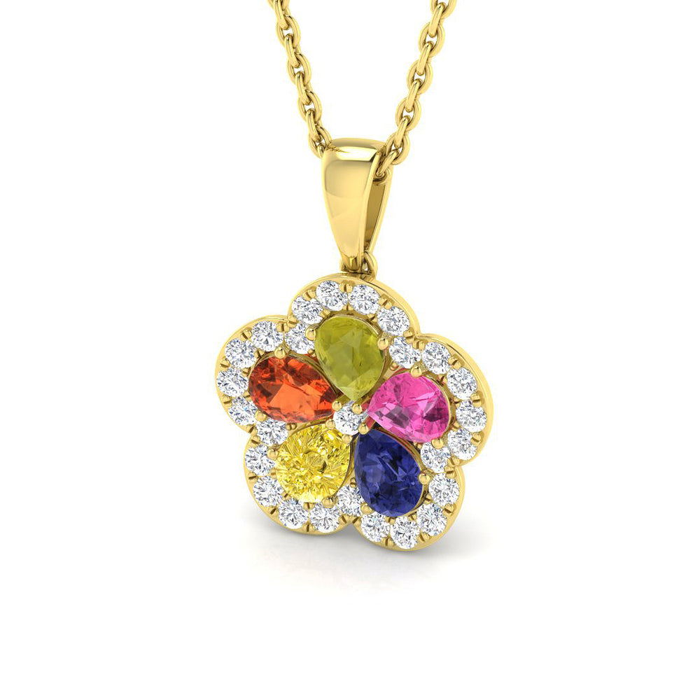 Rosie Sapphire Pendant 1.25ct Gold (Without Chain )