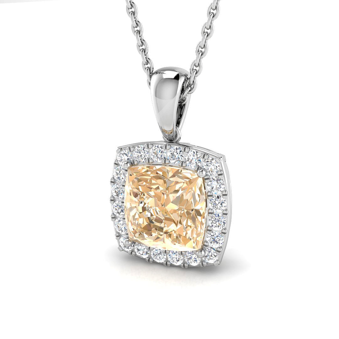 Borage Morganite Pendant 1.5ct Gold  Necklace(Without Chain )