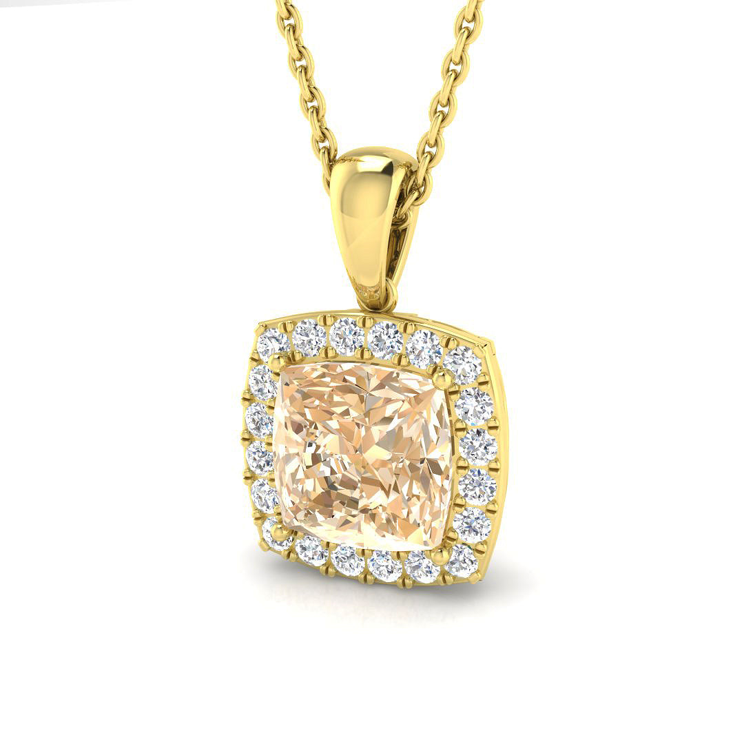 Borage Morganite Pendant 1.5ct Gold  Necklace(Without Chain )