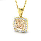 Borage Morganite Pendant 1.5ct Gold  Necklace(Without Chain )