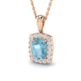 Avery Aquamarine Pendant 1ct to 2ct Gold (Without Chain )