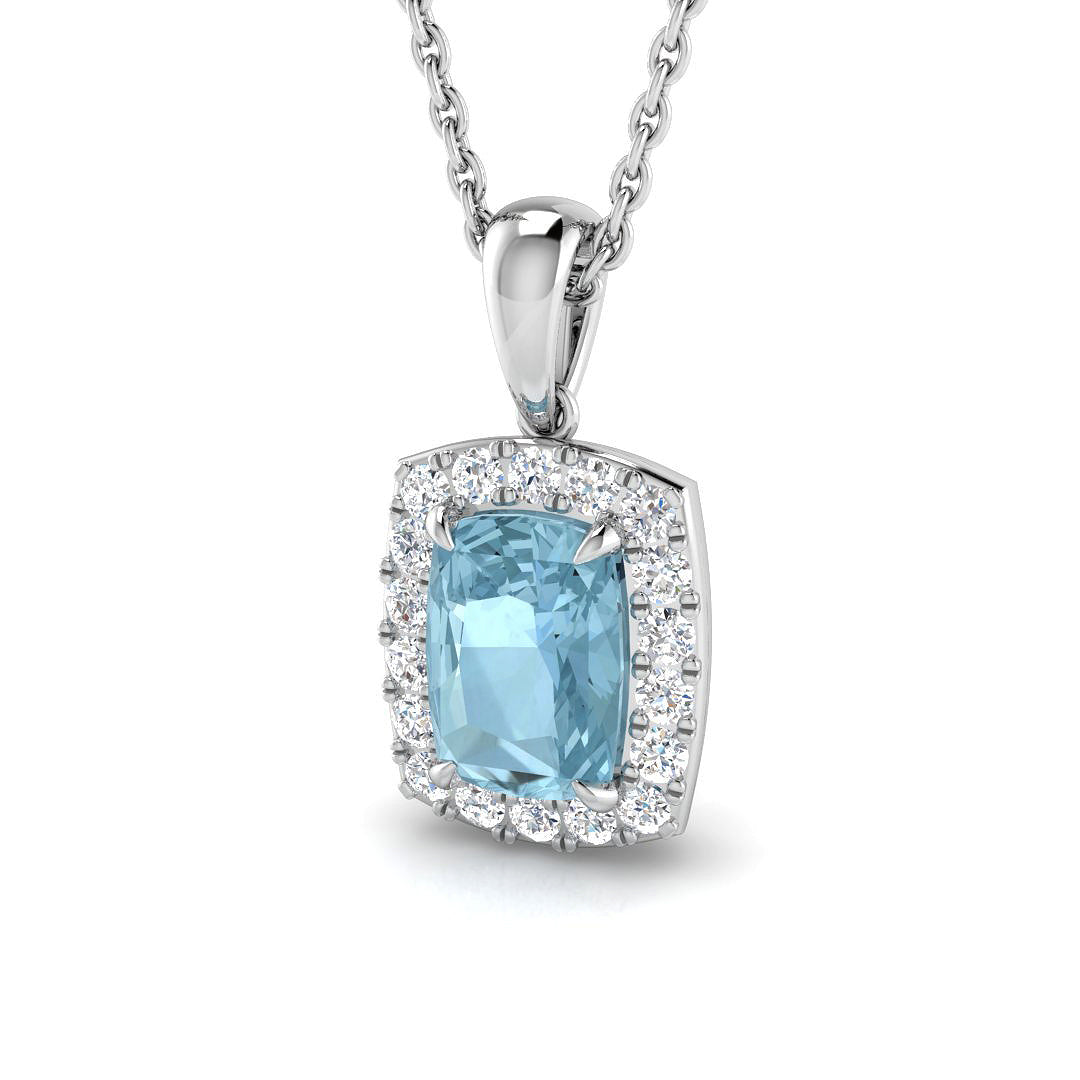 Avery Aquamarine Pendant 1ct to 2ct Gold (Without Chain )