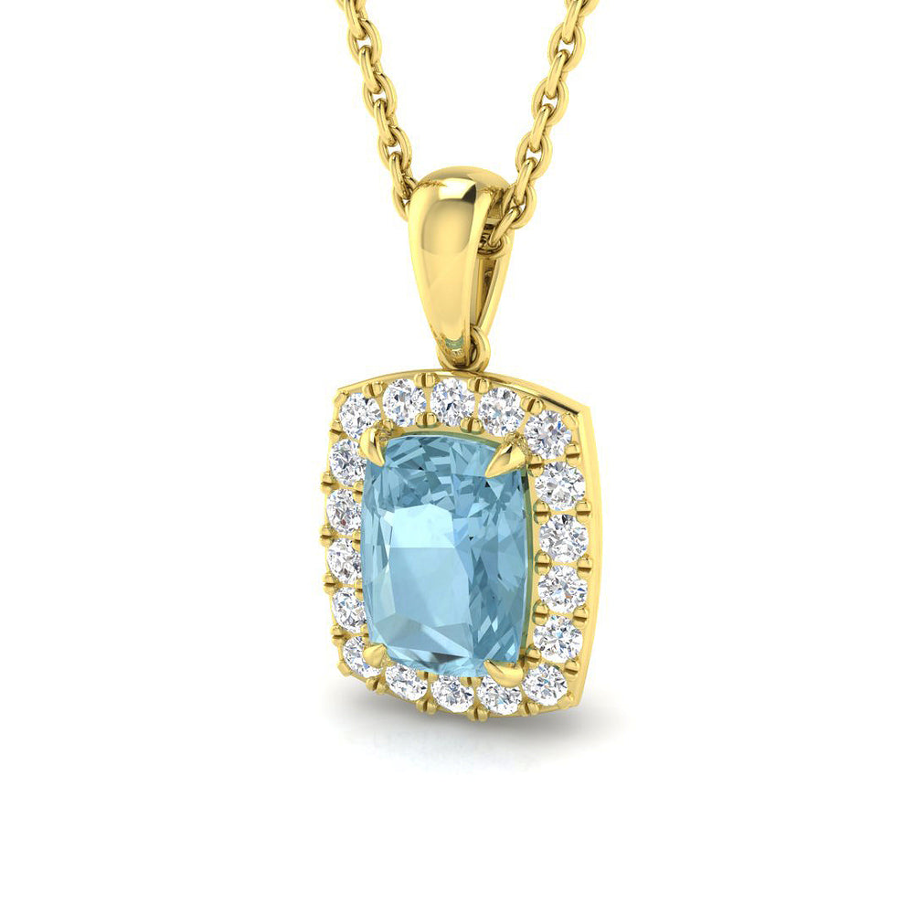 Avery Aquamarine Pendant 1ct to 2ct Gold (Without Chain )