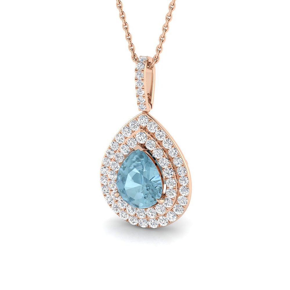 Serena Aquamarine Pendant 1.5ct Gold (Without Chain )