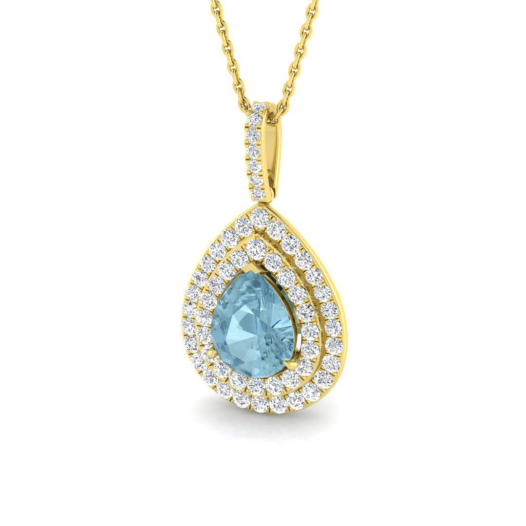 Serena Aquamarine Pendant 1.5ct Gold (Without Chain )