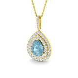 Serena Aquamarine Pendant 1.5ct Gold (Without Chain )