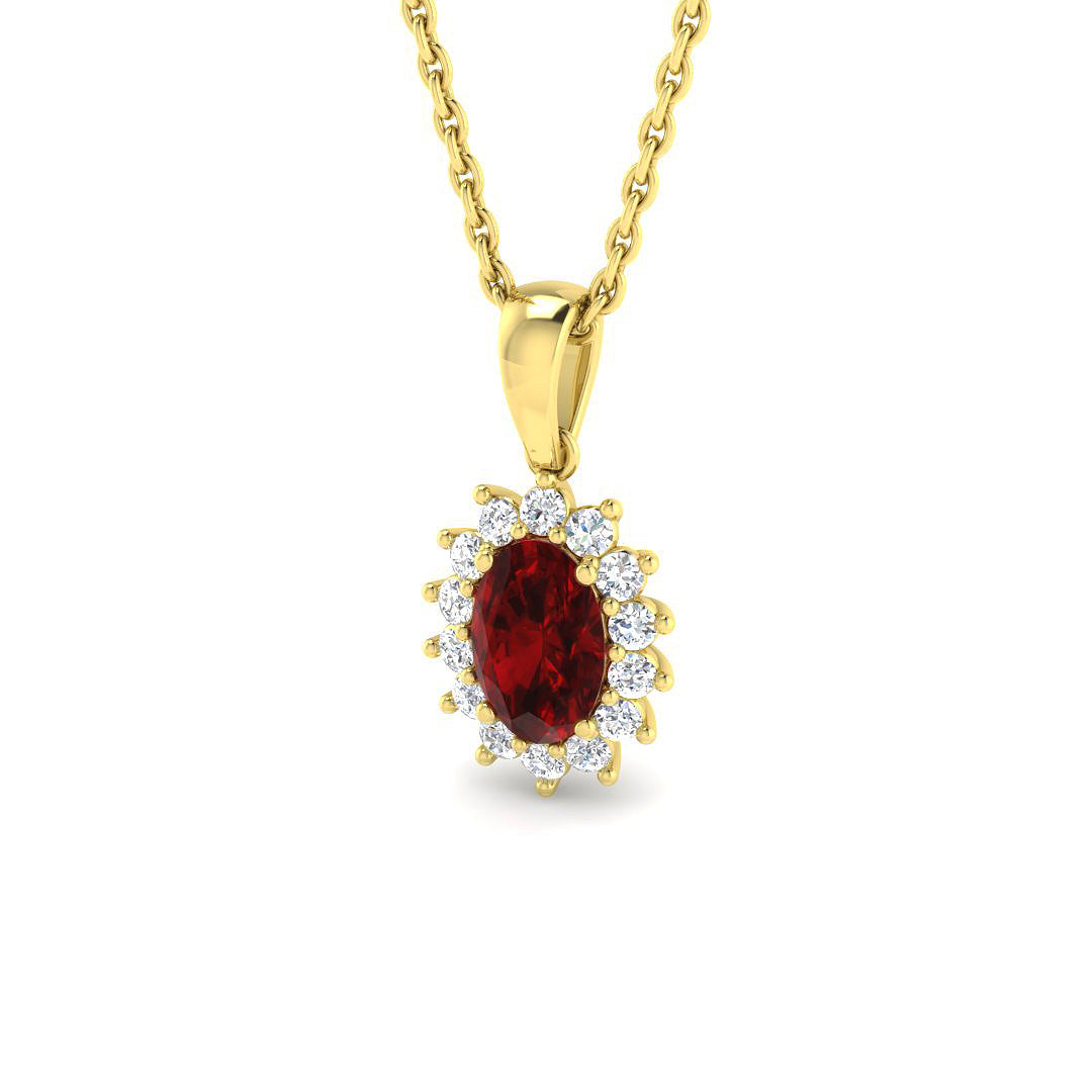 Martin Gemstone Pendant 0.75ct to 1ct Gold (Without Chain )