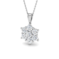 2.1 Carat D-E/VS Lab Grown Round Diamond Designer Pendant 9k White Gold Ready To Ship