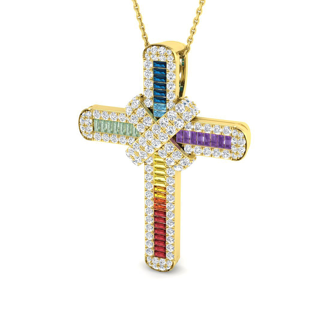 Briar Sapphire Pendant 3ct  Gold Multi Sapphire(Without Chain )