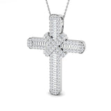 0.60ct – 13.50ct Baguette & Round Diamond X-Shaped Crossover Cross Necklace in 9k and 18k Gold