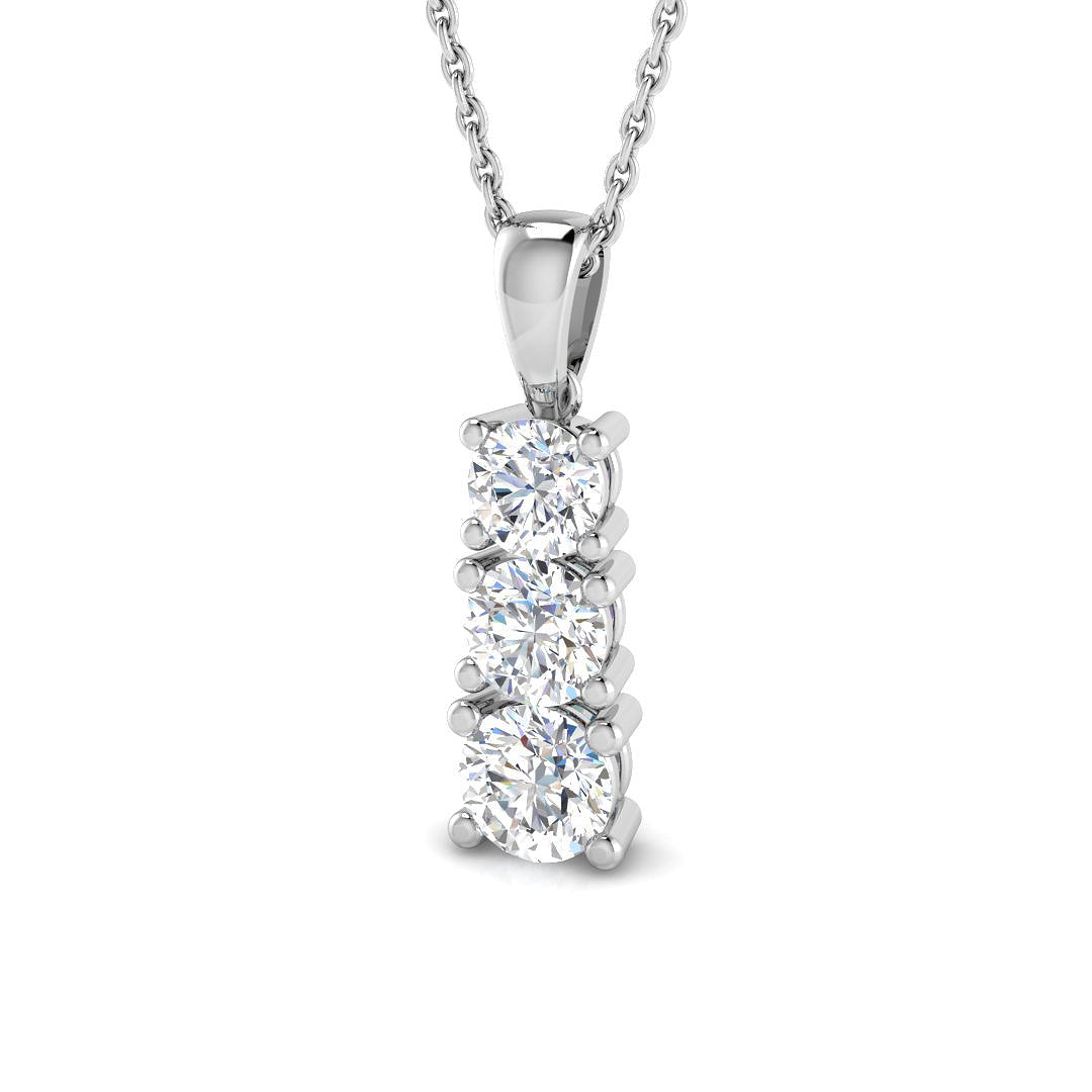 1 Carat D-E/VS Lab Grown Round Diamond Designer Pendant 9k White Gold |Ready To Ship