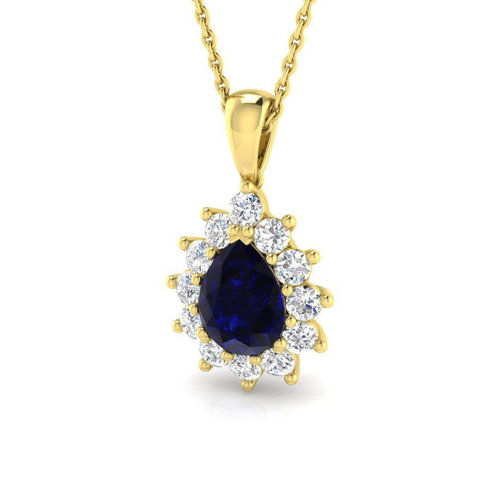 Ellen Gemstone Pendant 1ct to 3.5ct Gold (Without Chain )