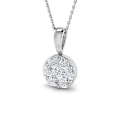 1.1 ct D-E/VS Lab Grown Round Diamond Designer Pendant 9k White Gold ,Ready To Ship