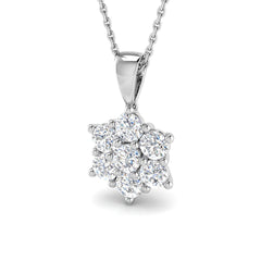 1.1 Carat D-E/VS Lab Grown Round Diamond Designer Pendant 9k White Gold |Ready To Ship