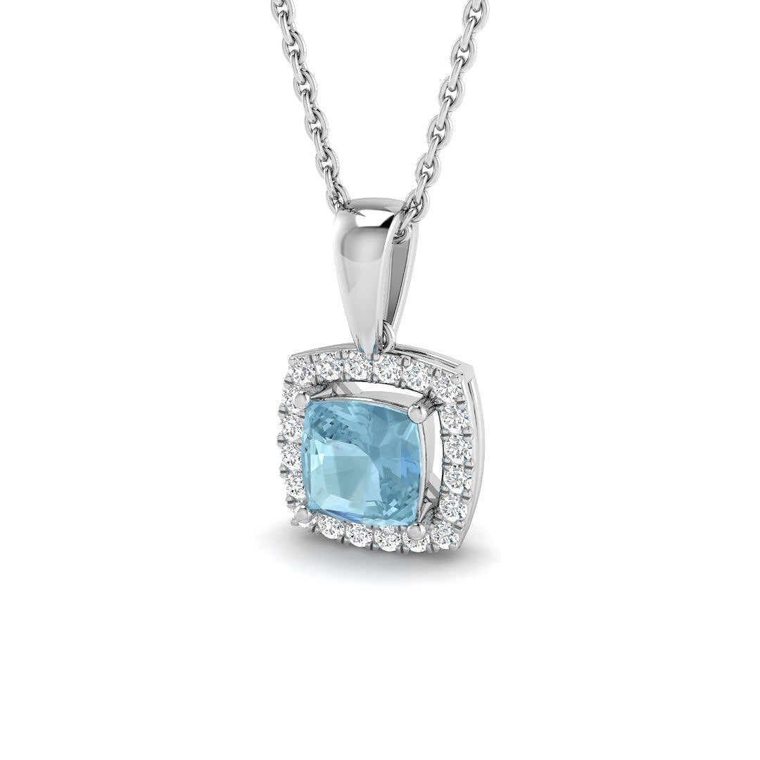 Bruit Aquamarine Pendant 0.75ct to 1ct Gold (Without Chain )