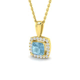 Bruit Aquamarine Pendant 0.75ct to 1ct Gold (Without Chain )