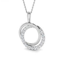 0.6 Ct D-E/VS Lab Grown Round Diamond Designer Pendant 9k White Gold Ready To Ship