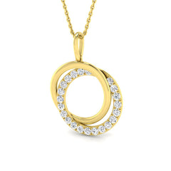 0.6 Ct D-E/VS Lab Grown Round Diamond Designer Pendant 9k Yellow Gold Ready To Ship
