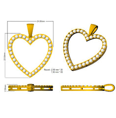1 Carat D-E/VS Lab Grown Round Diamond Designer Pendant 9k Yellow Gold ,Ready To Ship