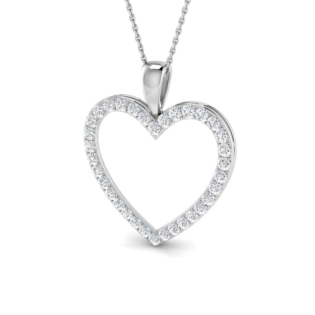 1 Carat D-E/VS Lab Grown Round Diamond Designer Pendant 9k White Gold ,Ready To Ship