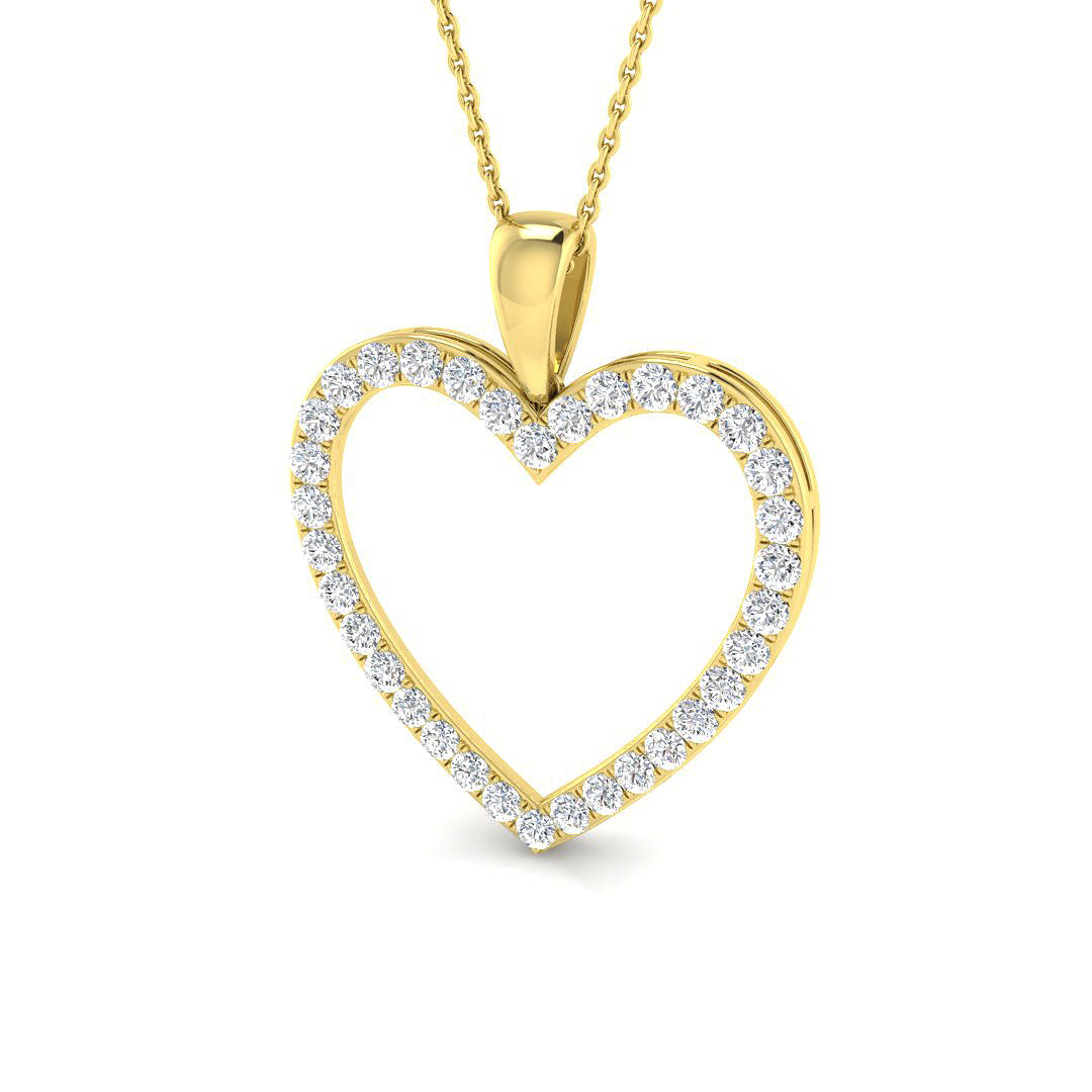 1 Carat D-E/VS Lab Grown Round Diamond Designer Pendant 9k Yellow Gold ,Ready To Ship