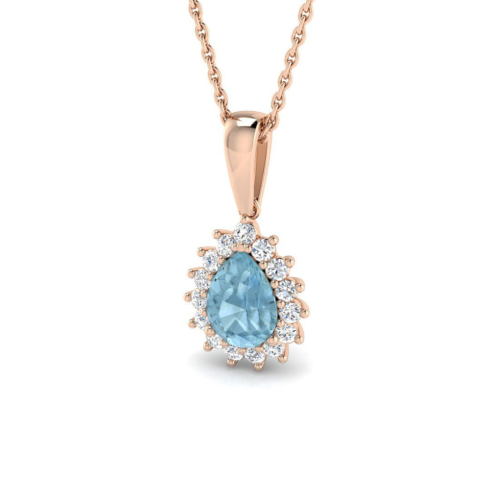 Acacia Aquamarine Pendant 0.75ct Gold (Without Chain )