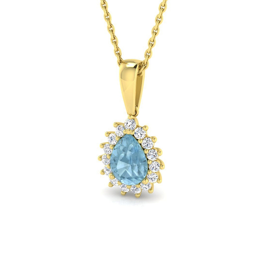 Acacia Aquamarine Pendant 0.75ct Gold (Without Chain )