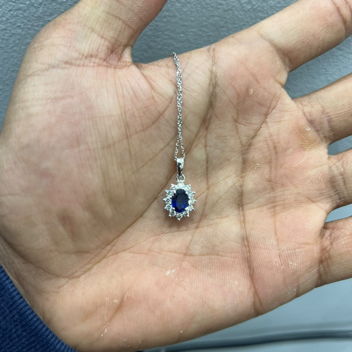 1.40 Ct D-E/VS Lab Grown Diamond Designer Pendant 9k White Gold Ready To Ship