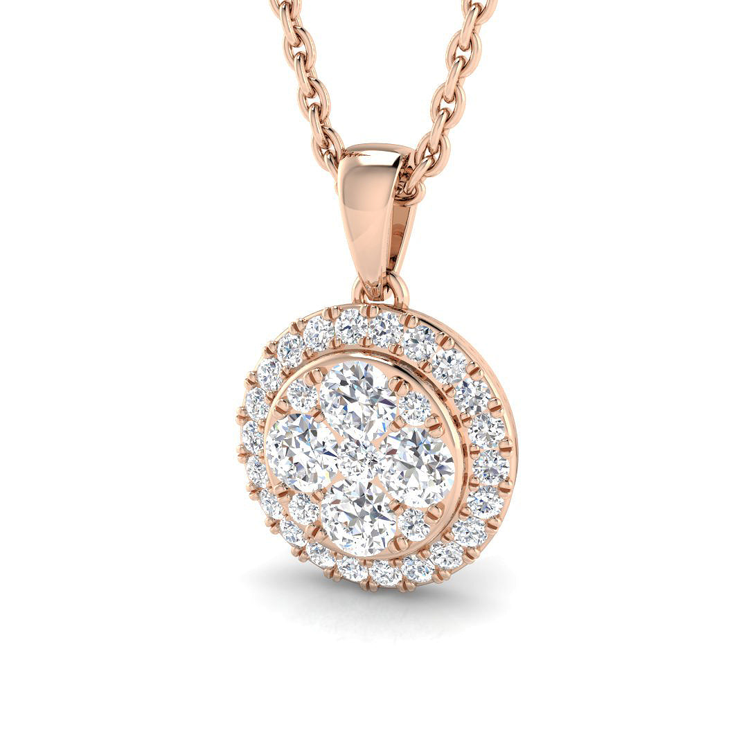 Xanthe Cluster Pendant 0.3ct to 1ct Diamond Gold (Without Chain )