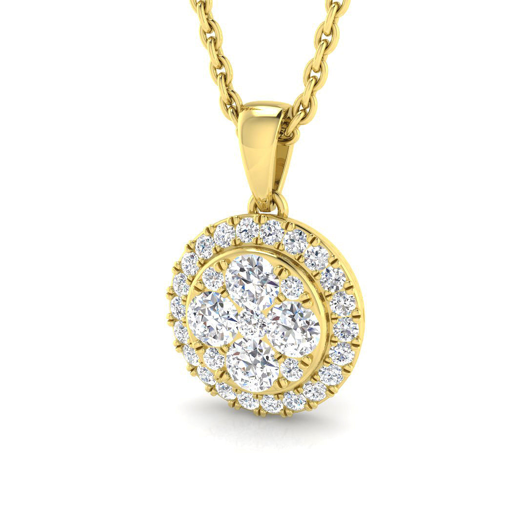 Xanthe Cluster Pendant 0.3ct to 1ct Diamond Gold (Without Chain )