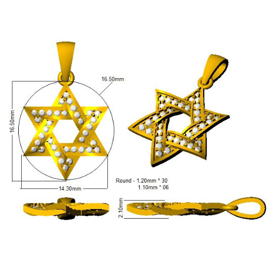 Star of David Diamond Pendant | Lab-Grown & Natural Diamond Necklace