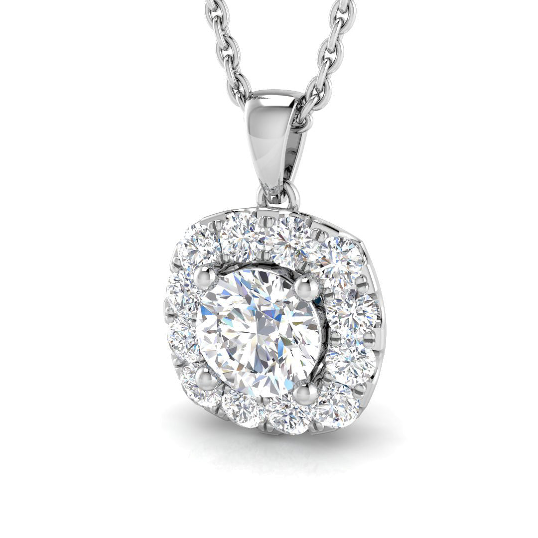 Fiona Halo Pendant 0.75ct Diamond s  Gold(Without Chain )