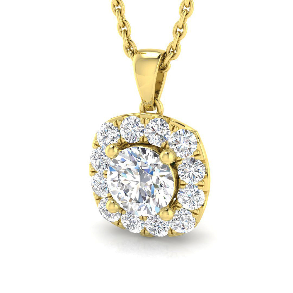 Fiona Halo Pendant 0.75ct Diamond s  Gold(Without Chain )