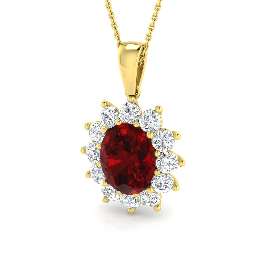 Alana Gemstone Pendant 1.75ct to 5.5ct Gold (Without Chain )