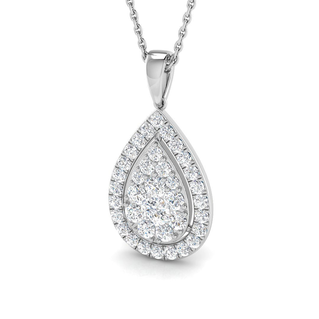 Chloe Cluster Diamond Necklace 1ct Gold (Without Chain )