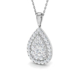 Chloe Cluster Diamond Necklace 1ct Gold (Without Chain )