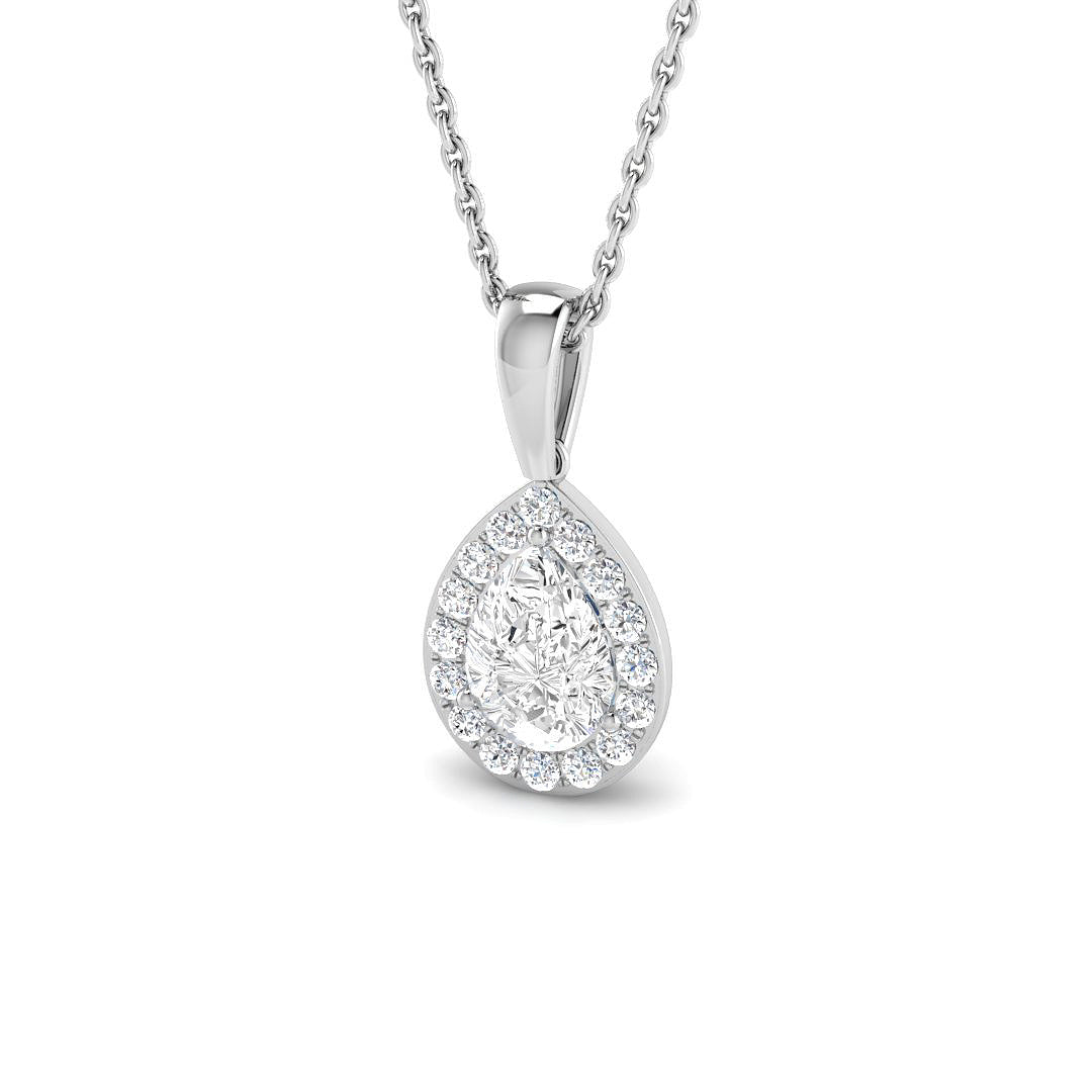 0.8 Carat D-E/VS Lab Grown Diamond Designer Pendant 9k White Gold Ready To Ship