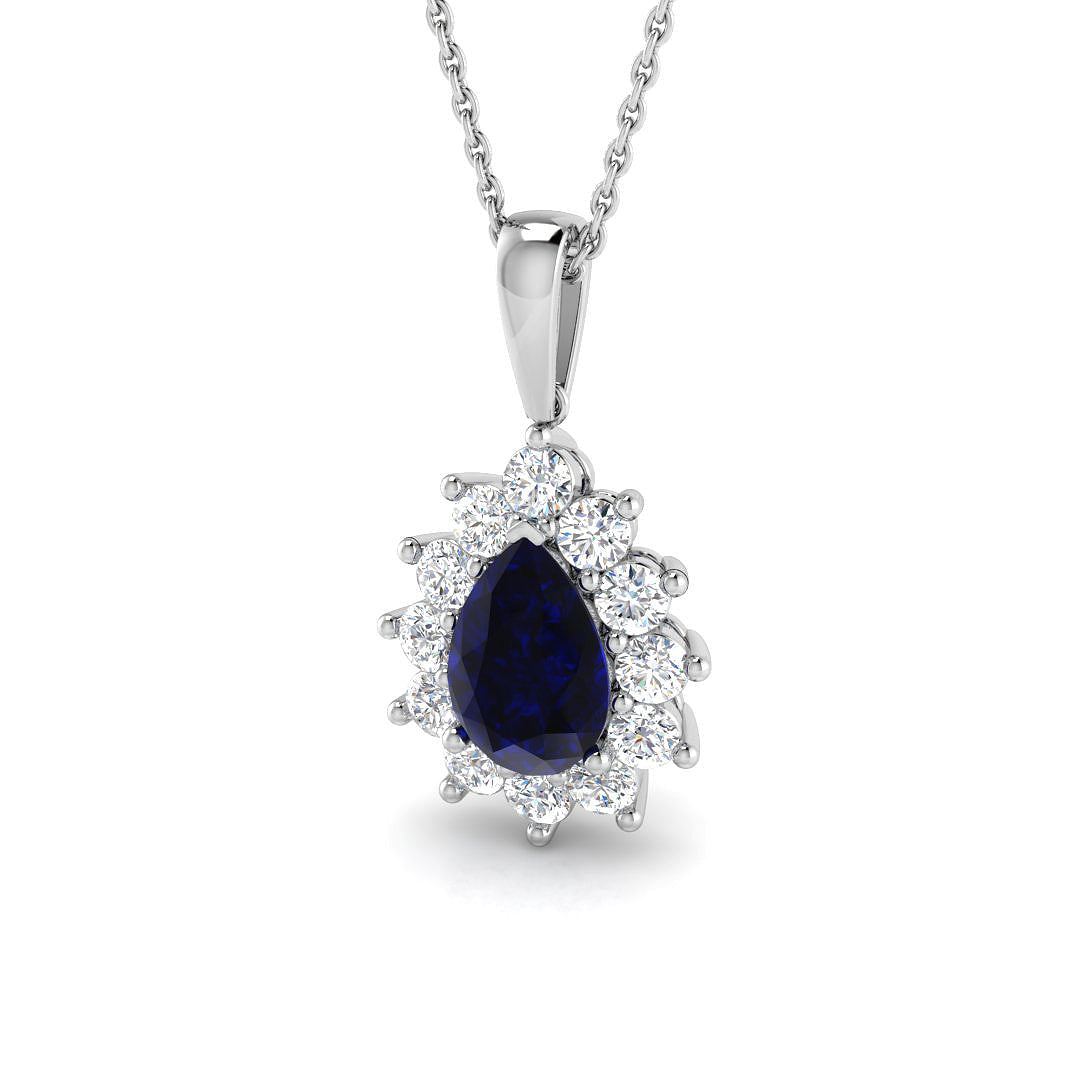 Ellen Gemstone Pendant 1ct to 3.5ct Gold (Without Chain )