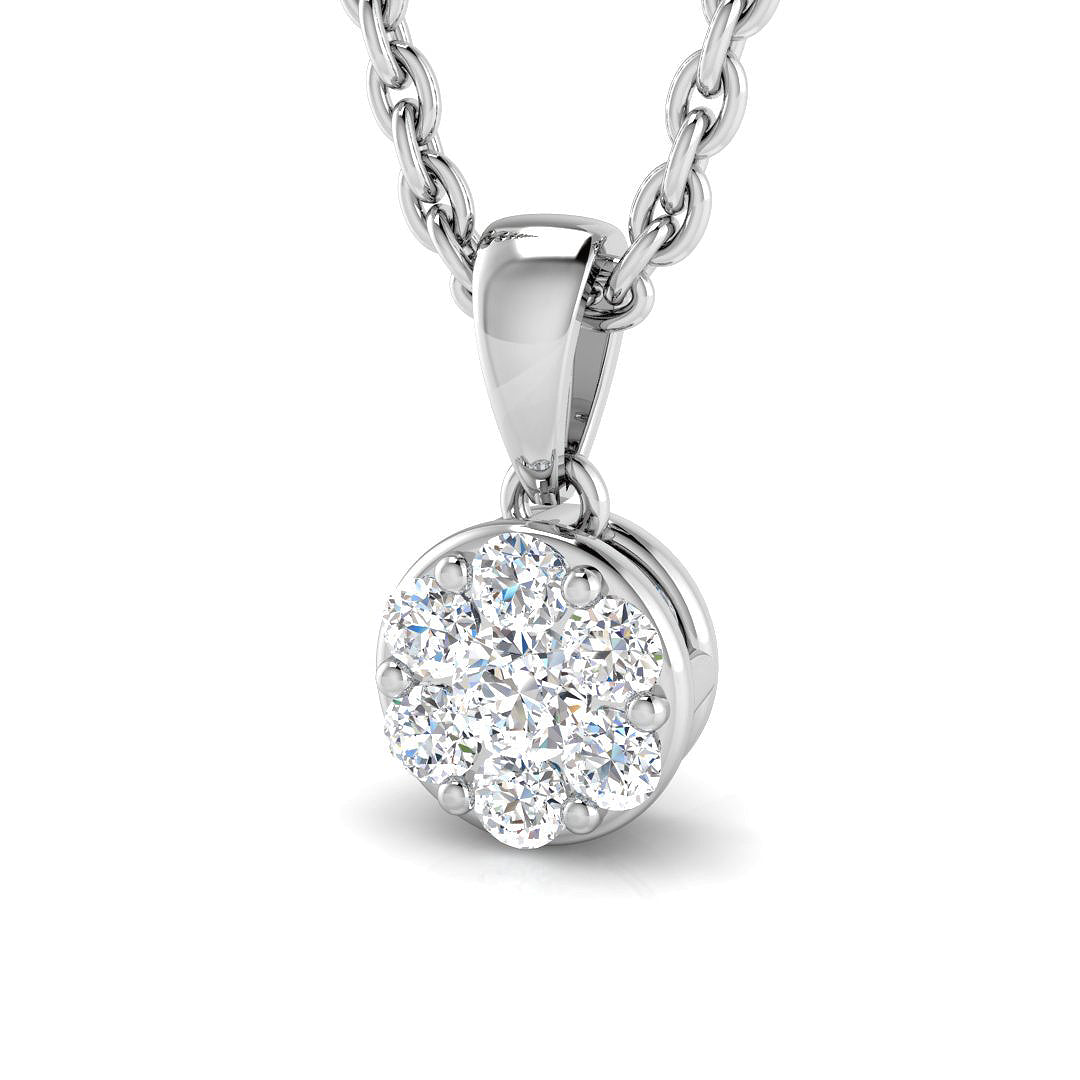 Broom Cluster Diamond Necklace 0.1ct to 2ct Gold (Without Chain )
