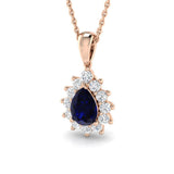 Ellen Gemstone Pendant 1ct to 3.5ct Gold (Without Chain )