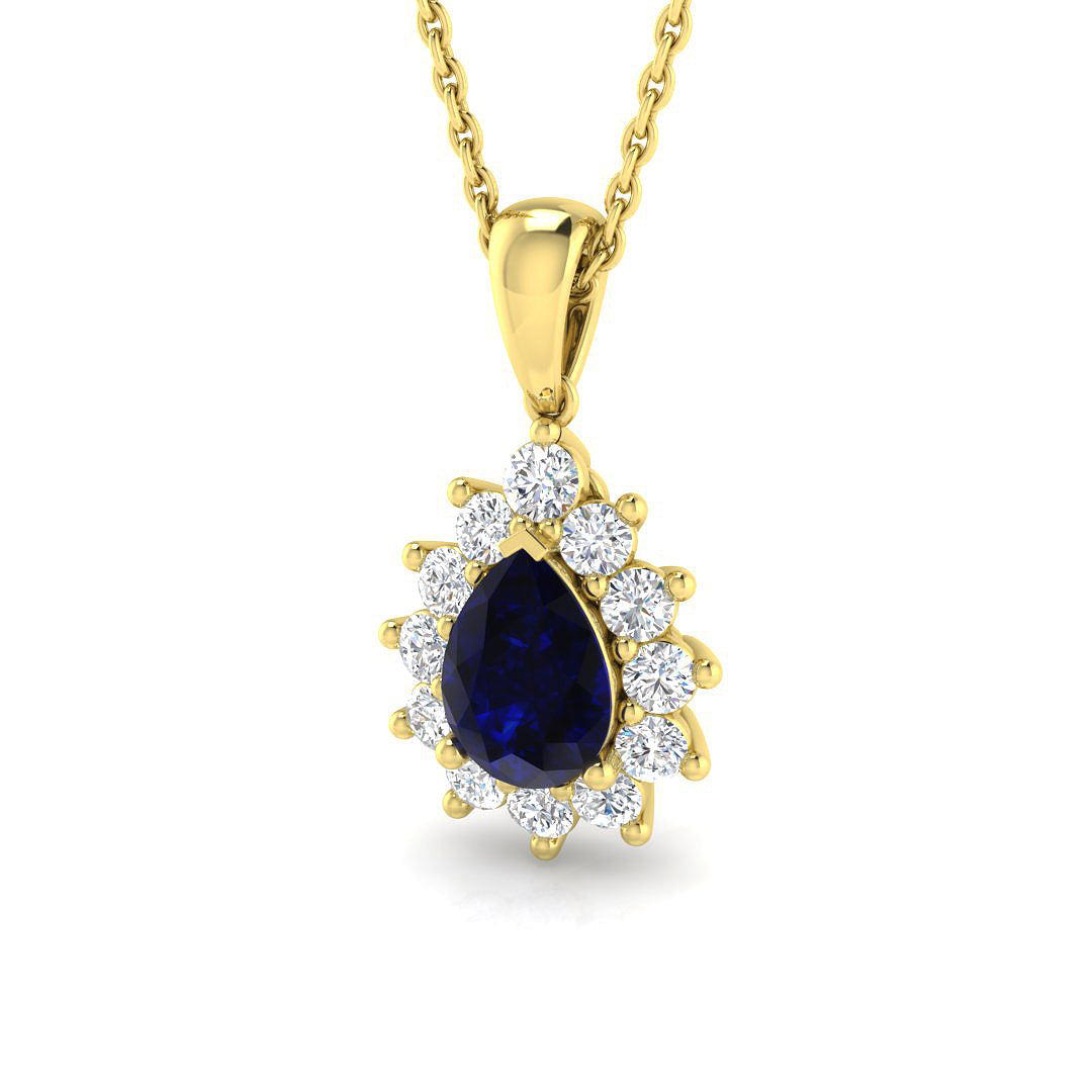 Ellen Gemstone Pendant 1ct to 3.5ct Gold (Without Chain )