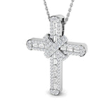 Sacred 0.5Ct Diamond Cross Pendant In 9K, 18K (White, Yellow, Rose Gold) With Complimentary Silver