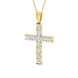 0.15ct – 5.50ct Round Diamond Prong Set Cross Pendant in Platinum