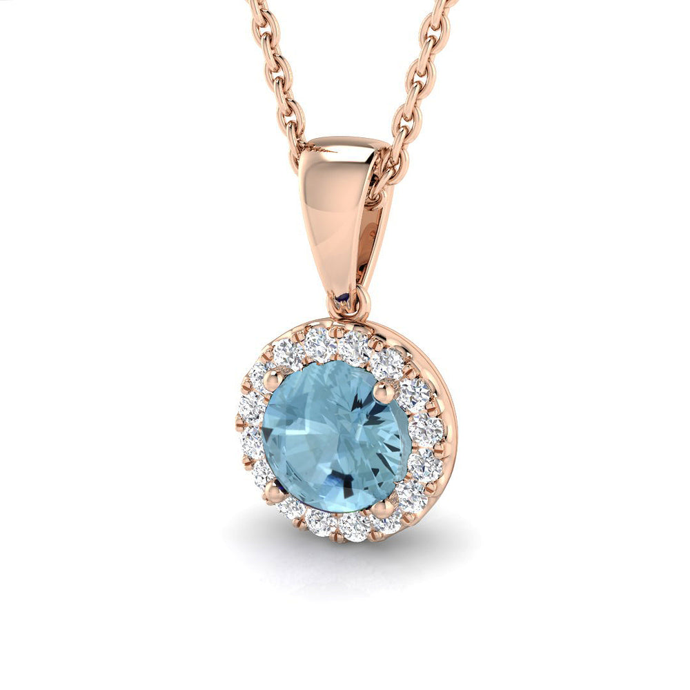 Elena Aquamarine Pendant 0.5ct to 2ct Gold (Without Chain )