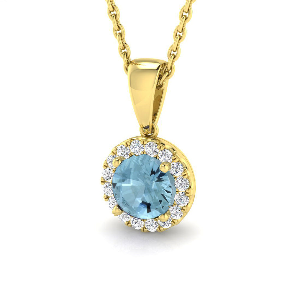 Elena Aquamarine Pendant 0.5ct to 2ct Gold (Without Chain )