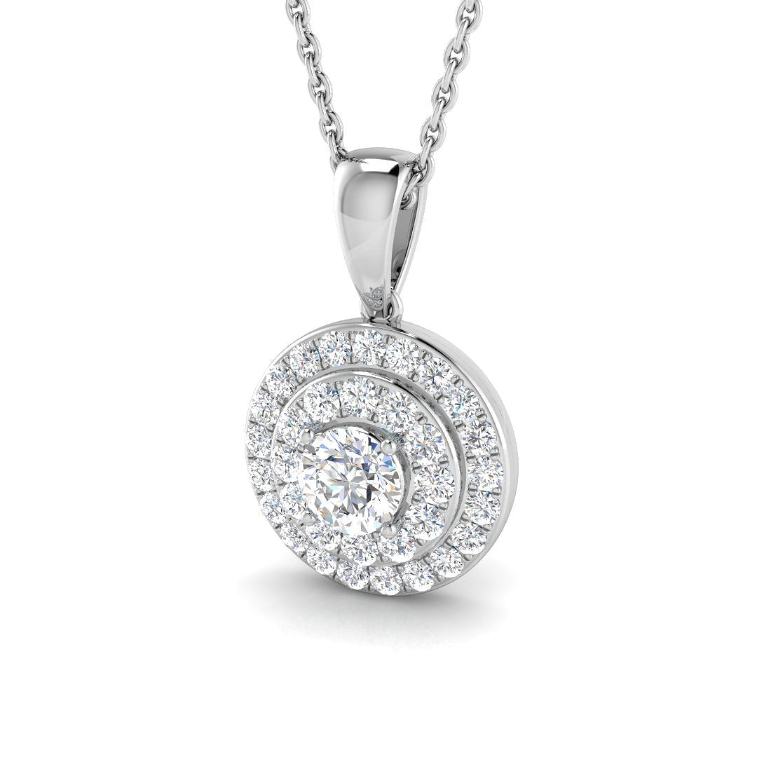 Iberis Halo Diamond Necklace 0.5ct  Gold(Without Chain )